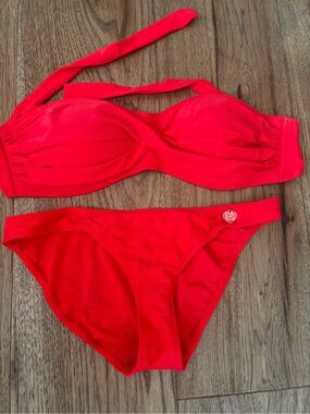 BNWOT- Body Glove Red Bandeau Bikini Set